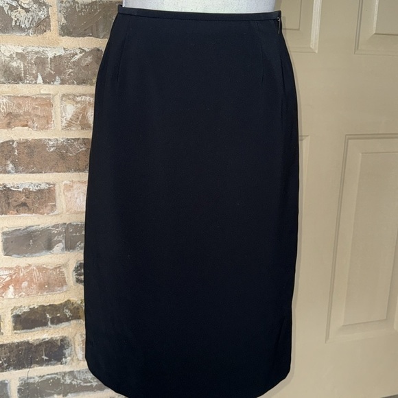 Kasper Petite Black 2pc Career Skirt Suit Skirt & Blazer Jacket Stretch Crepe 8P - Picture 5 of 16